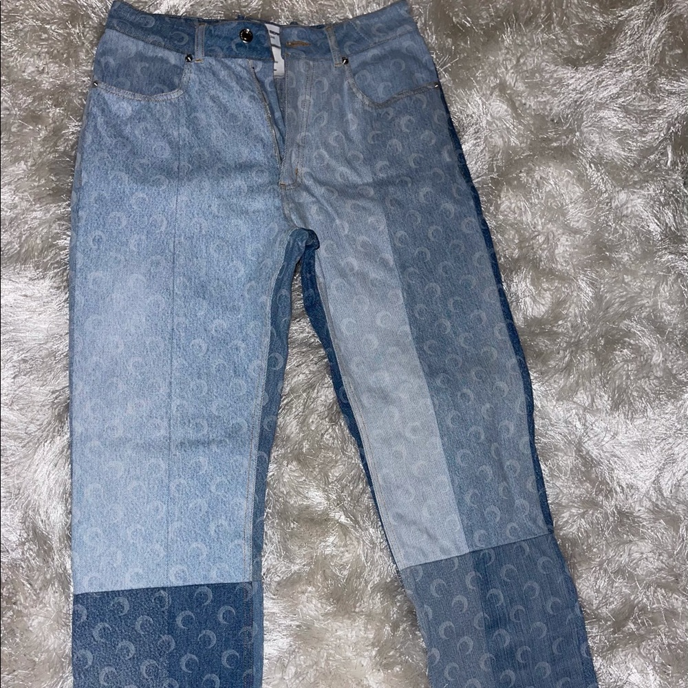 Marine Serre moon print high-rise straight jeans